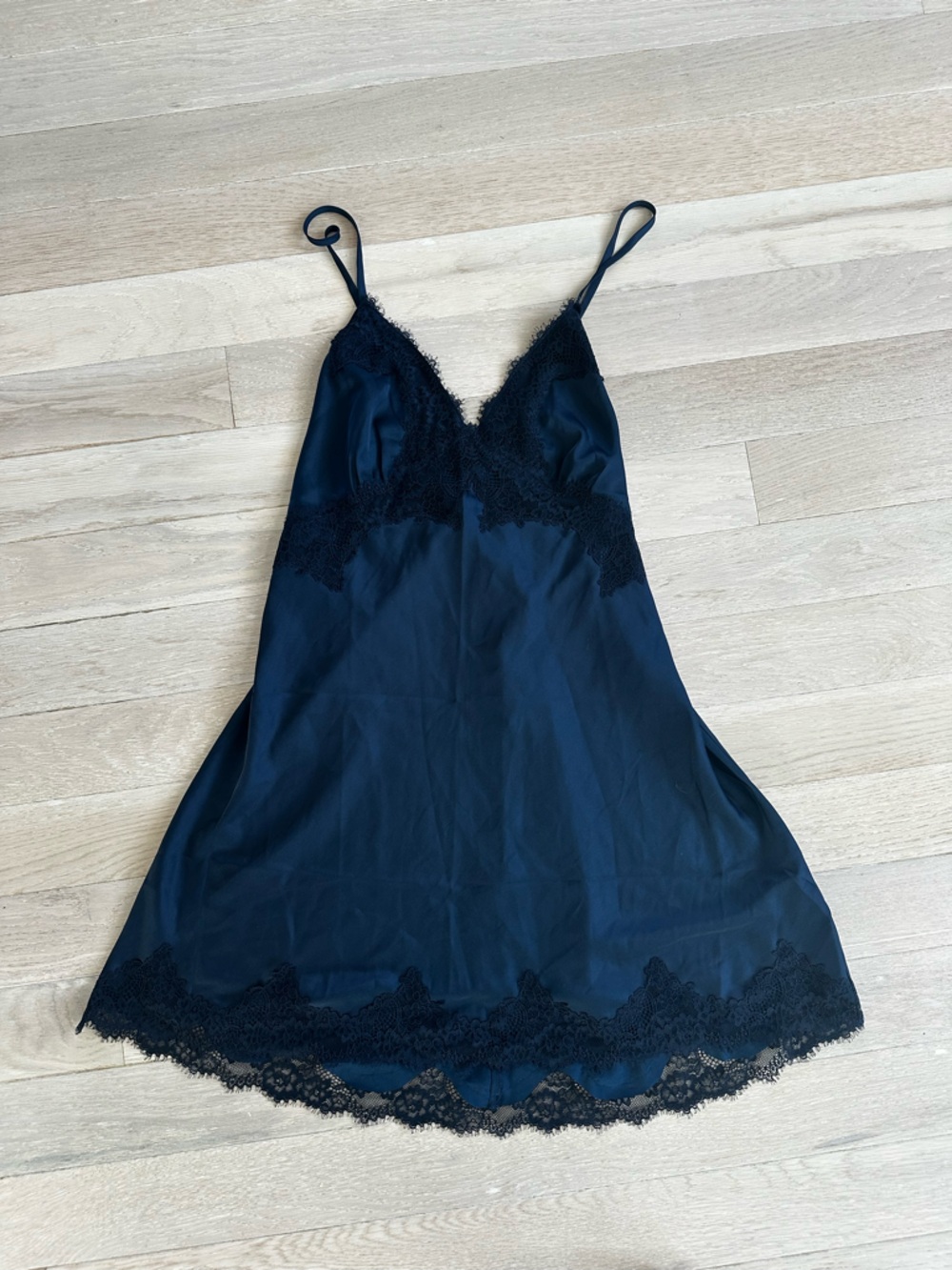 Abercrombie & Fitch Navy Lace-Trim Slip